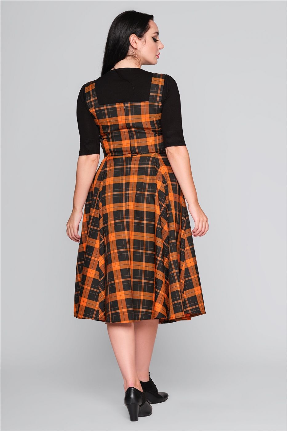 Eloise Pumpkin Check Swing Dress