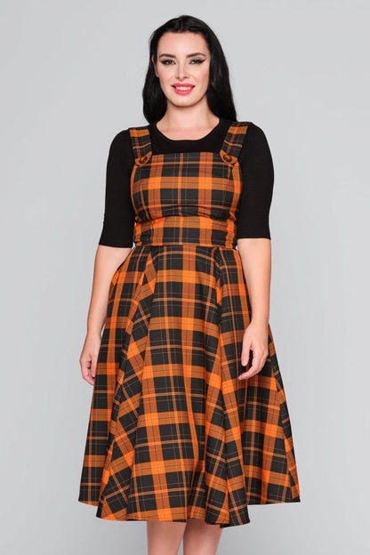 Eloise Pumpkin Check Swing Dress