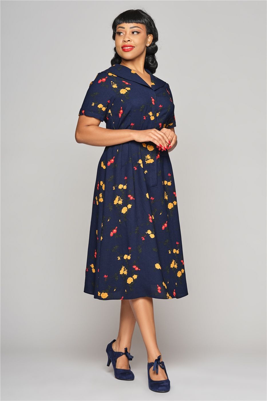 Alberta Winter Bloom Flared Dress