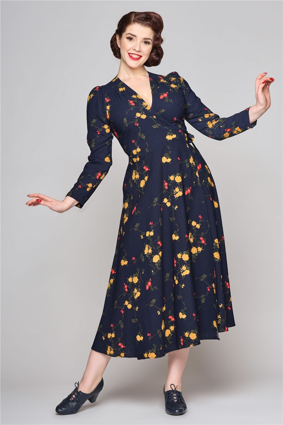 Kendra Winter Bloom Wrap Dress