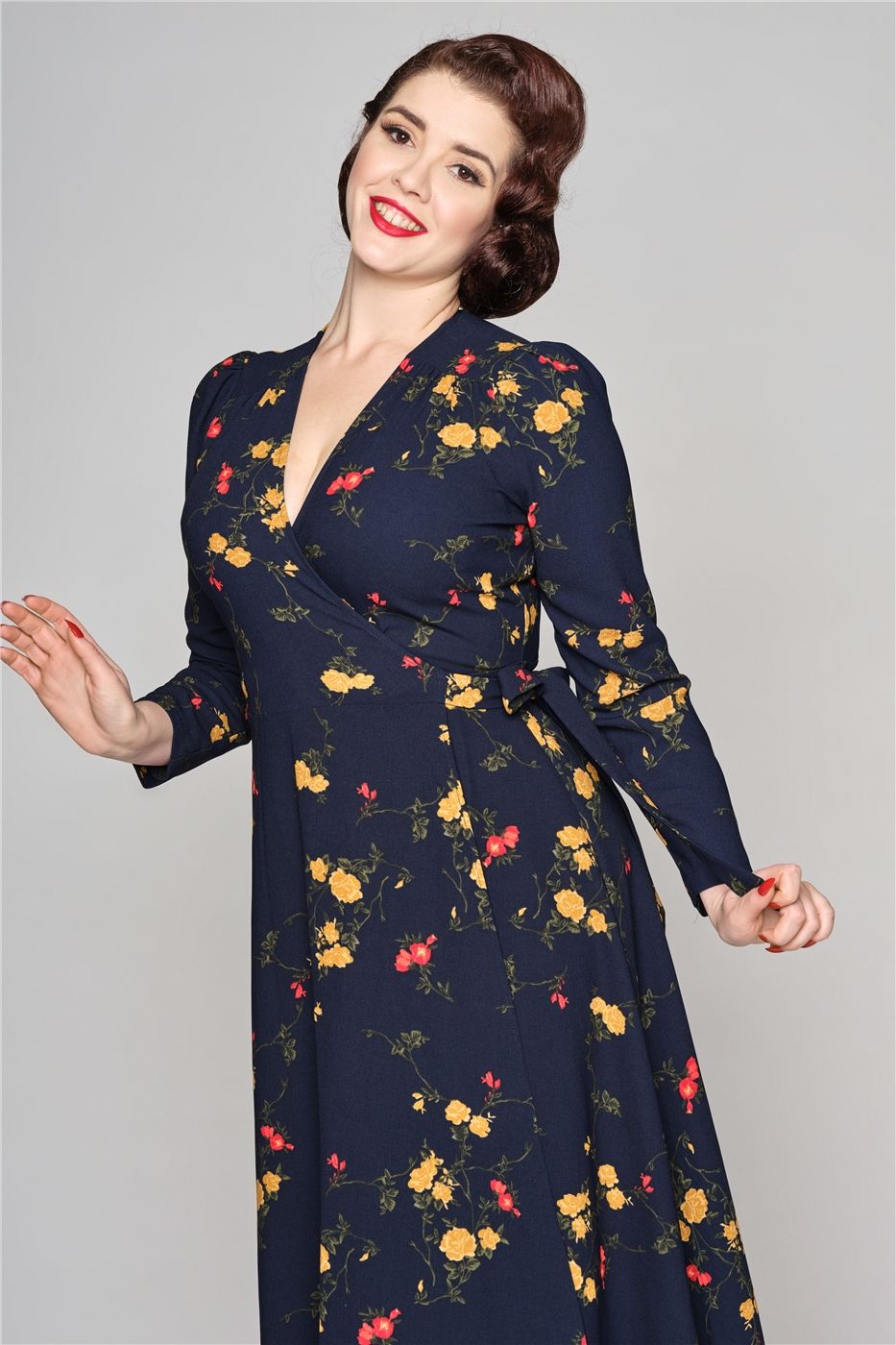 Kendra Winter Bloom Wrap Dress