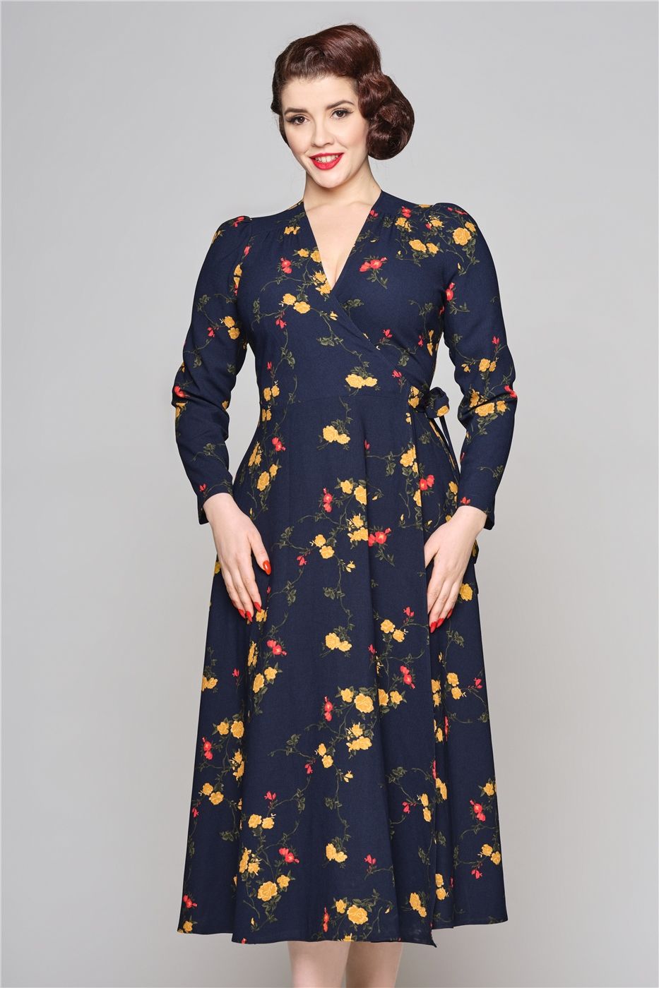 Kendra Winter Bloom Wrap Dress