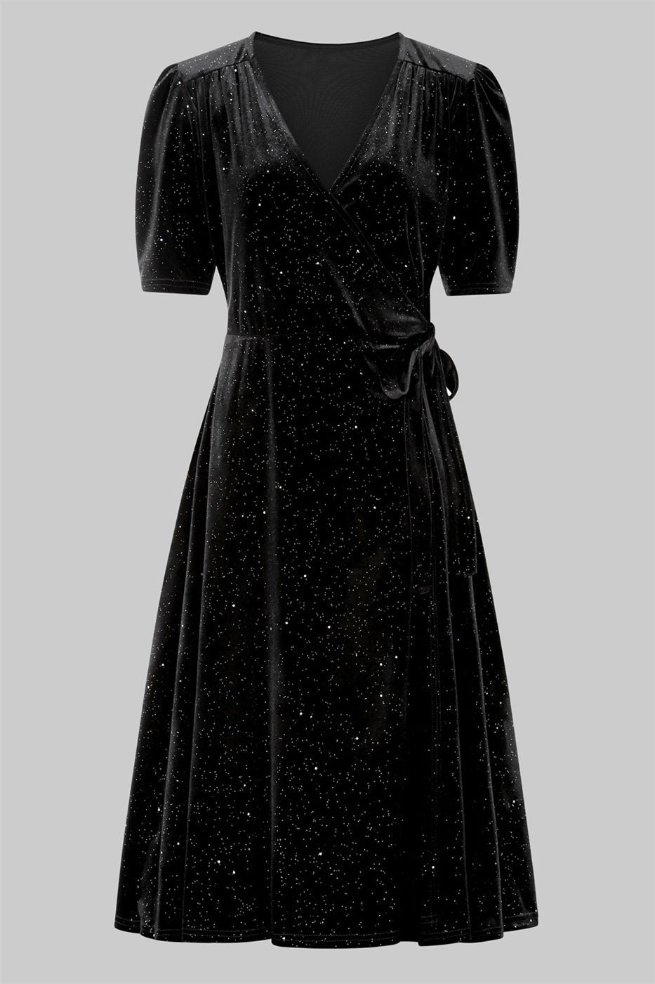 Cassandra Velvet Sparkle Wrap Dress