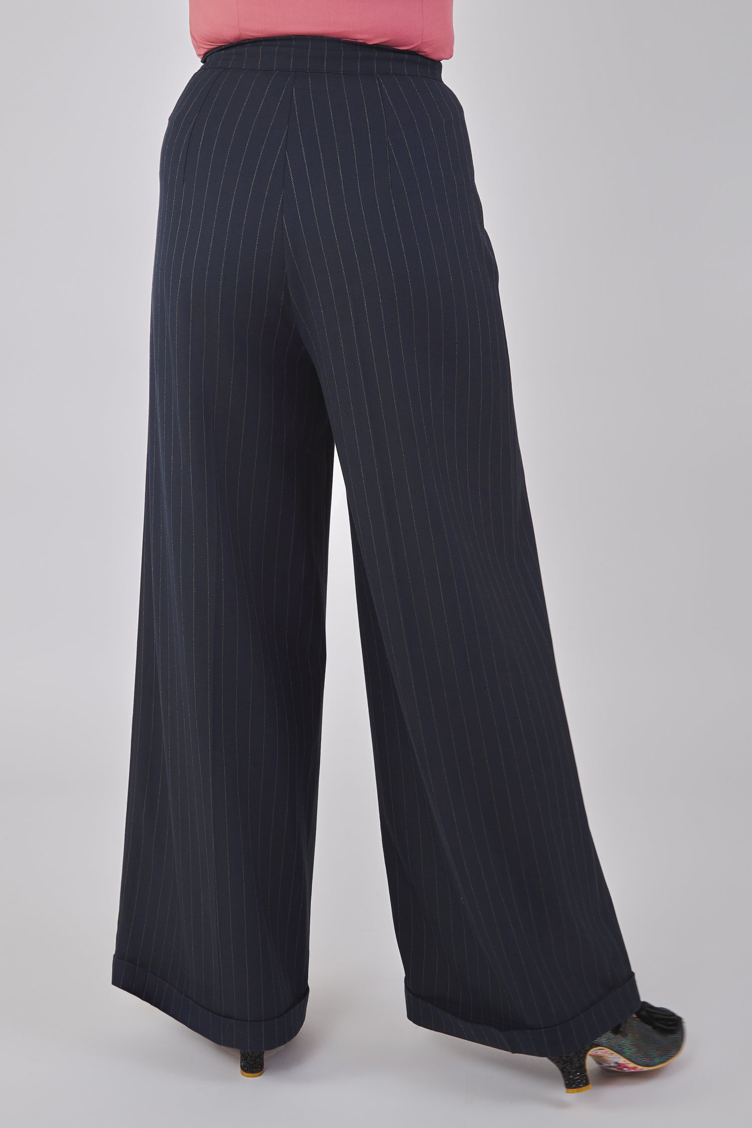 Gerilynn Navy Pinstripe Trousers