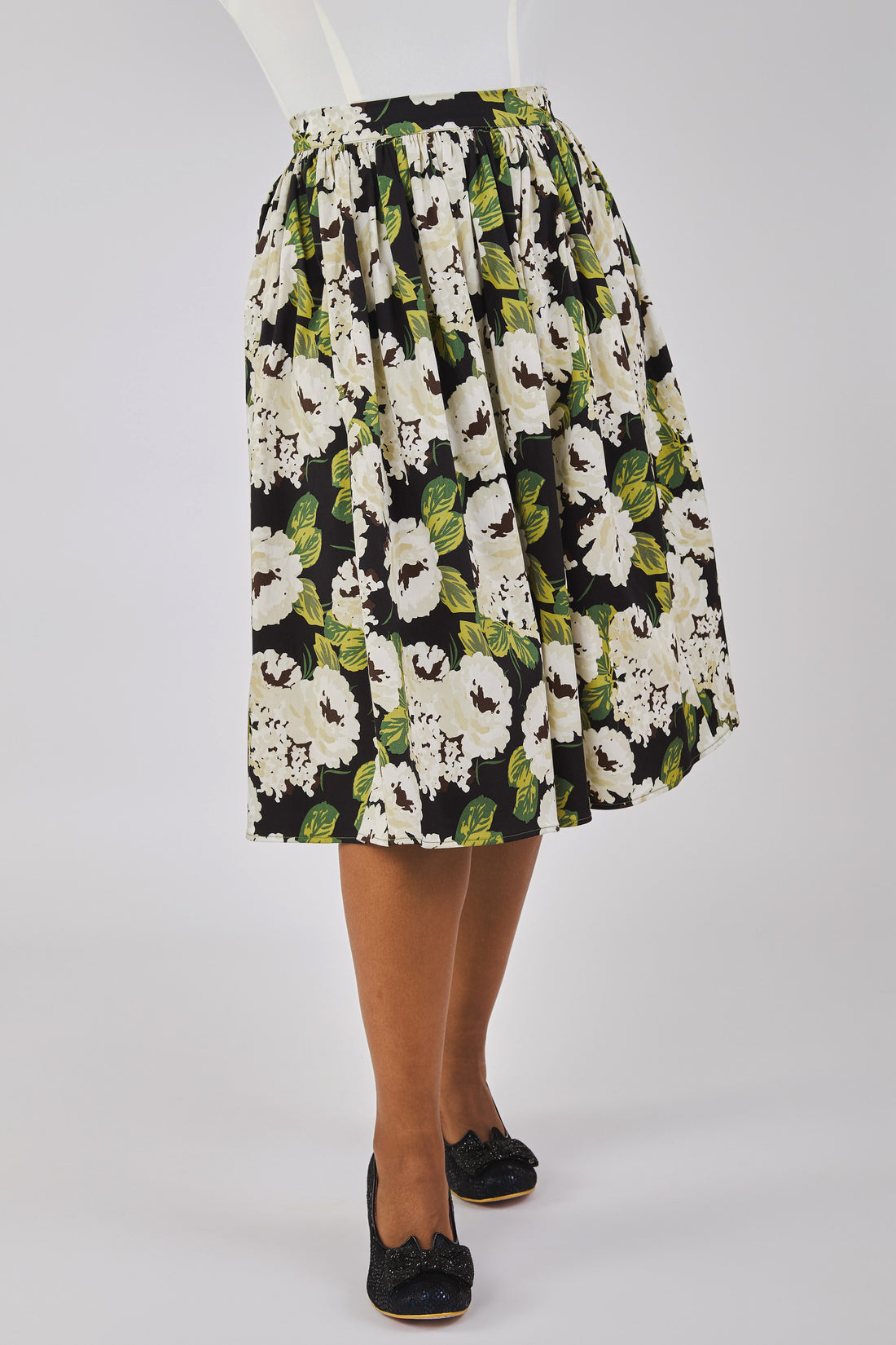 Jasmine White Bloom Swing Skirt