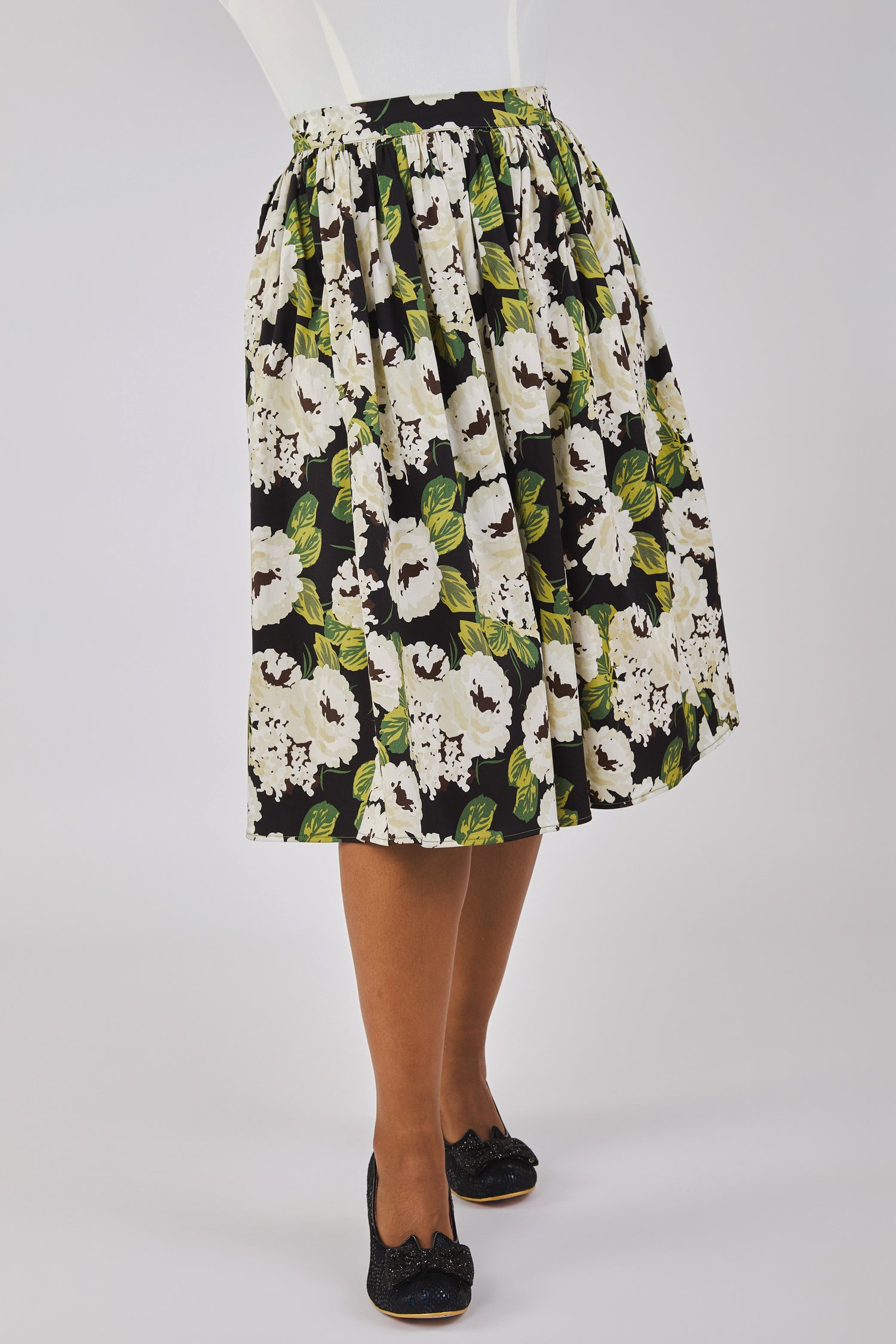 Jasmine White Bloom Swing Skirt