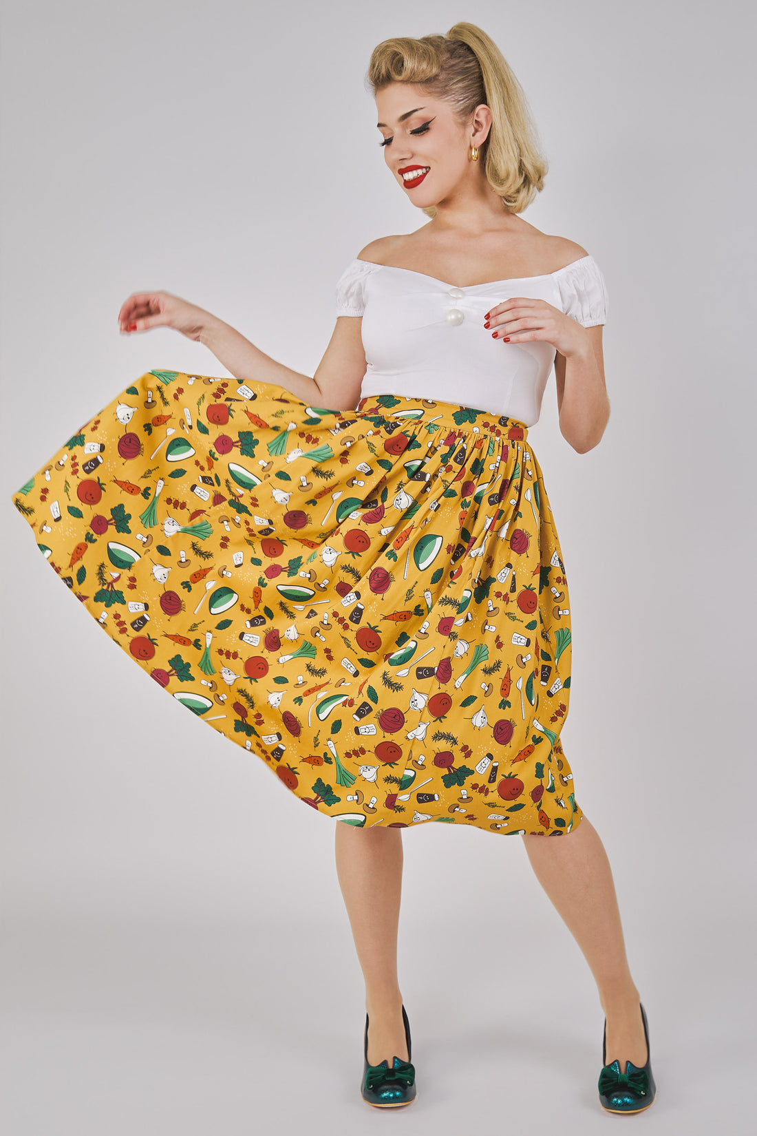 Jasmine Veggie Party Swing Skirt