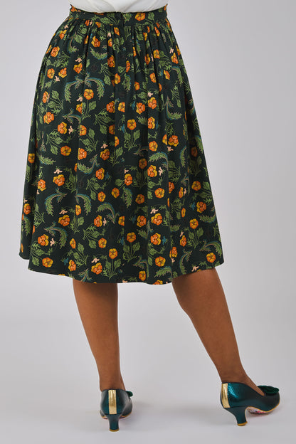 Jasmine Pansies Swing Skirt