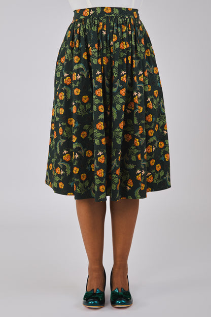 Jasmine Pansies Swing Skirt