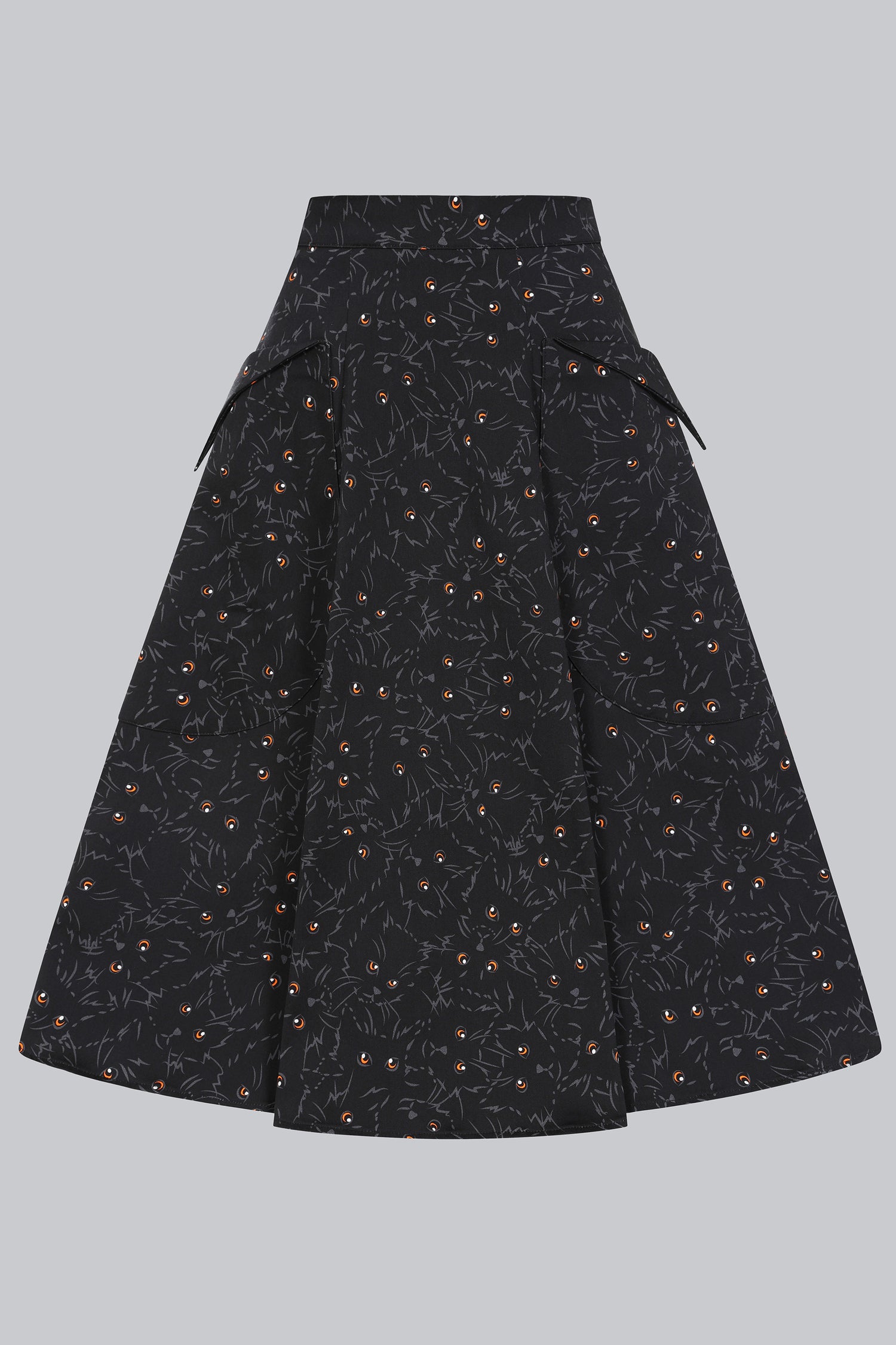 Veronica Black Cats Swing Skirt