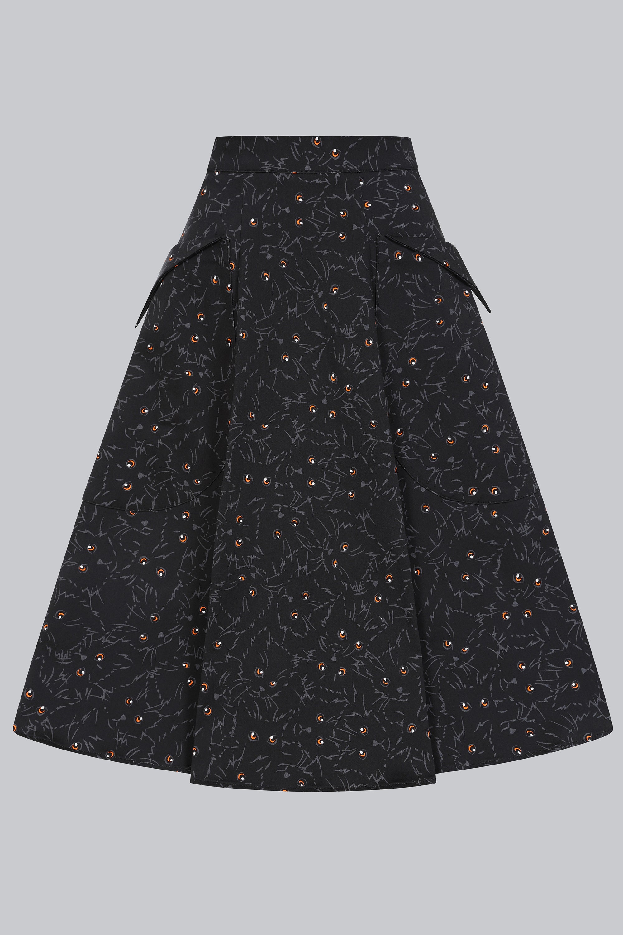 Veronica Black Cats Swing Skirt