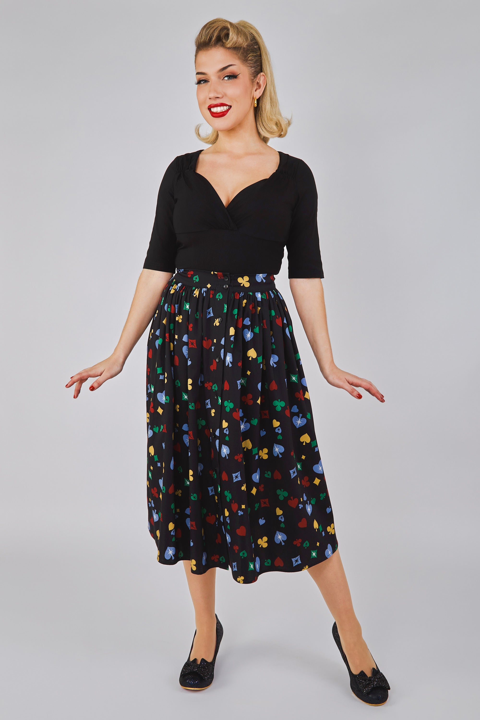 Marianna Polka Poker Swing Skirt