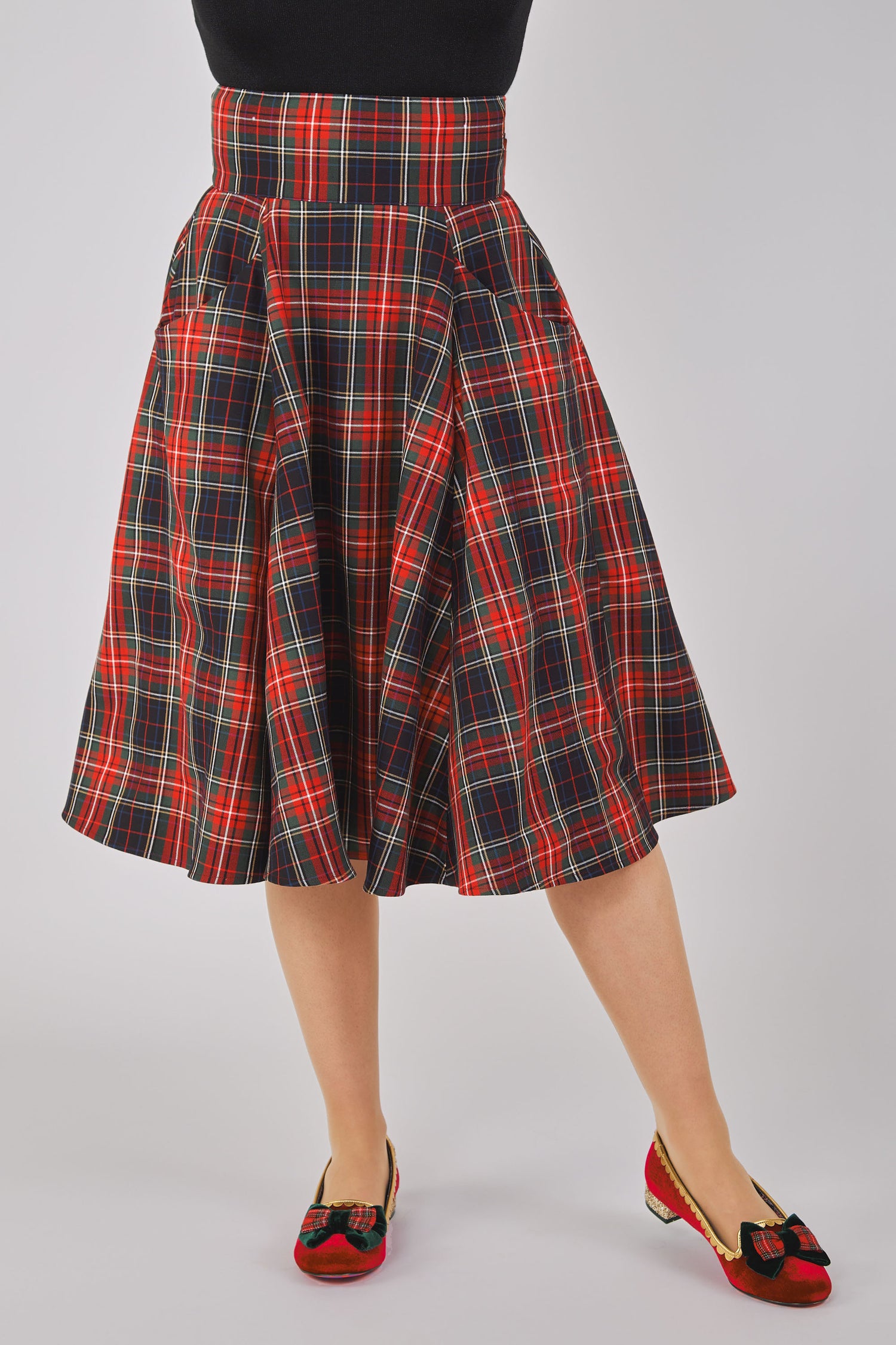 Alexa Classic Check Swing Skirt