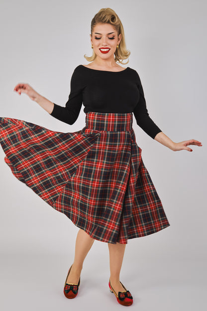 Alexa Classic Check Swing Skirt