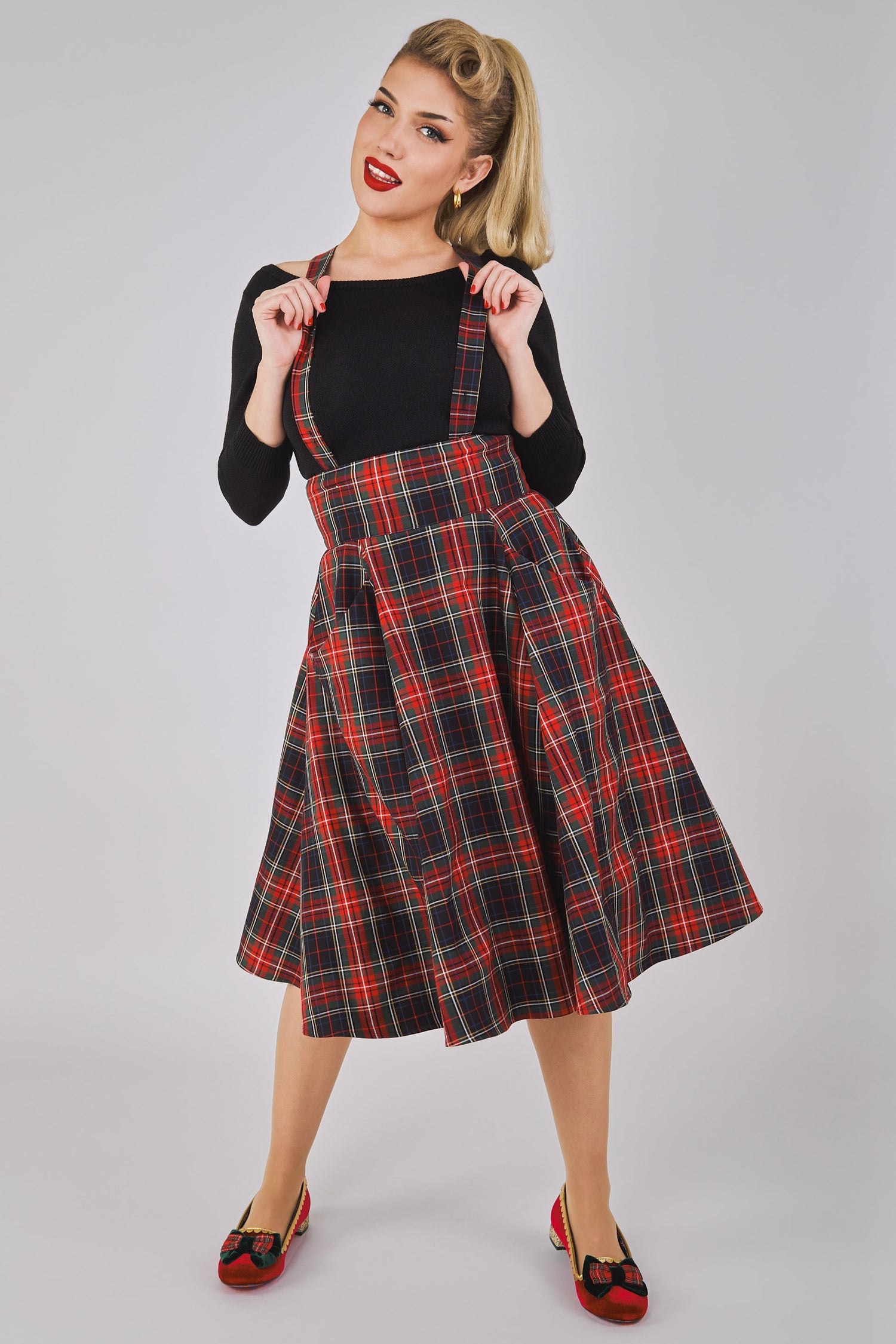 Alexa Classic Check Swing Skirt