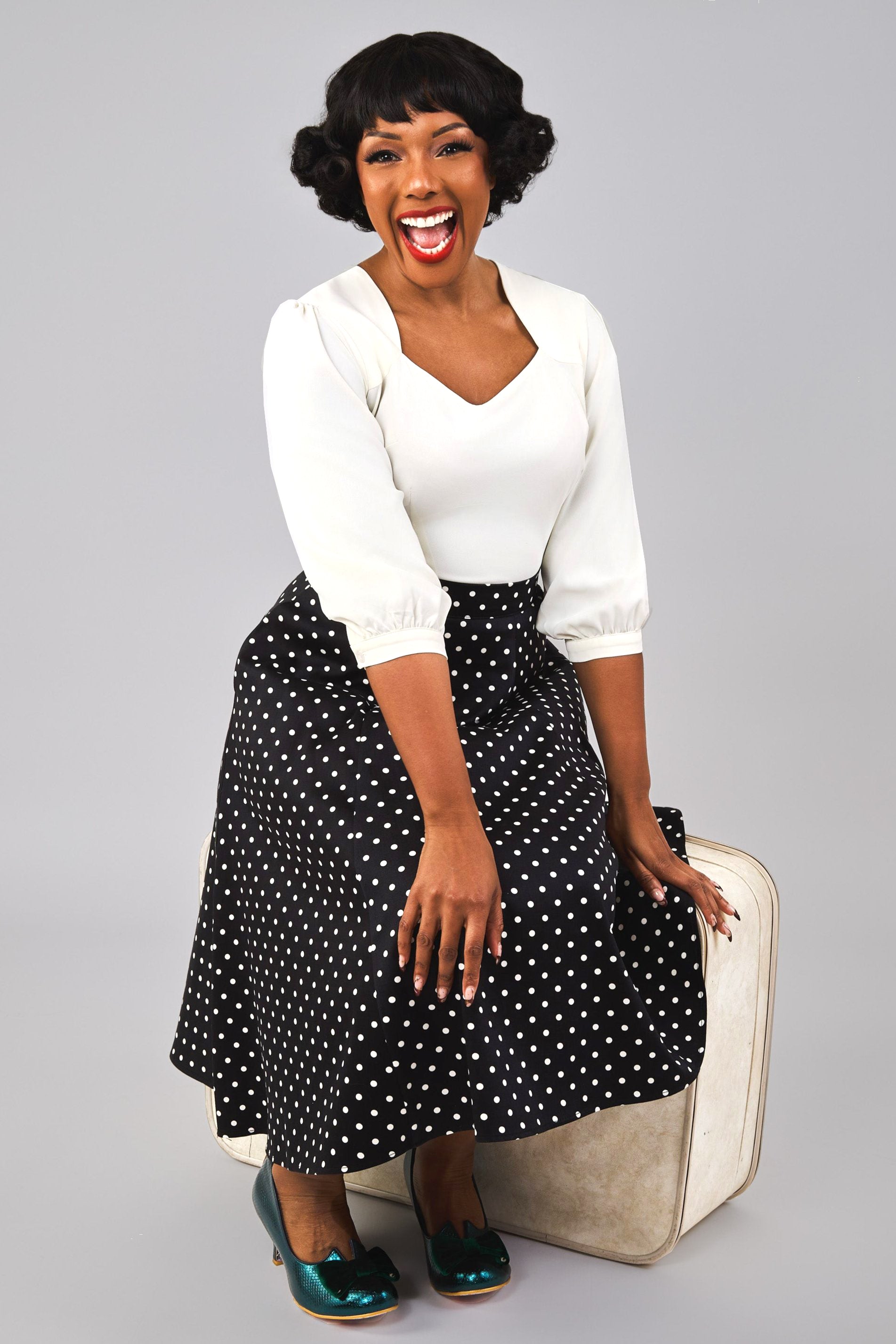 Milla Polka Dot Swing Skirt