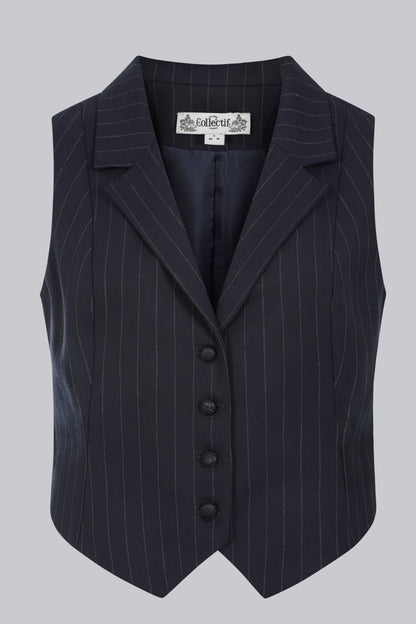 Professor Navy Pinstripe Waistcoat