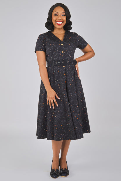 Shana Black Cats Swing Dress