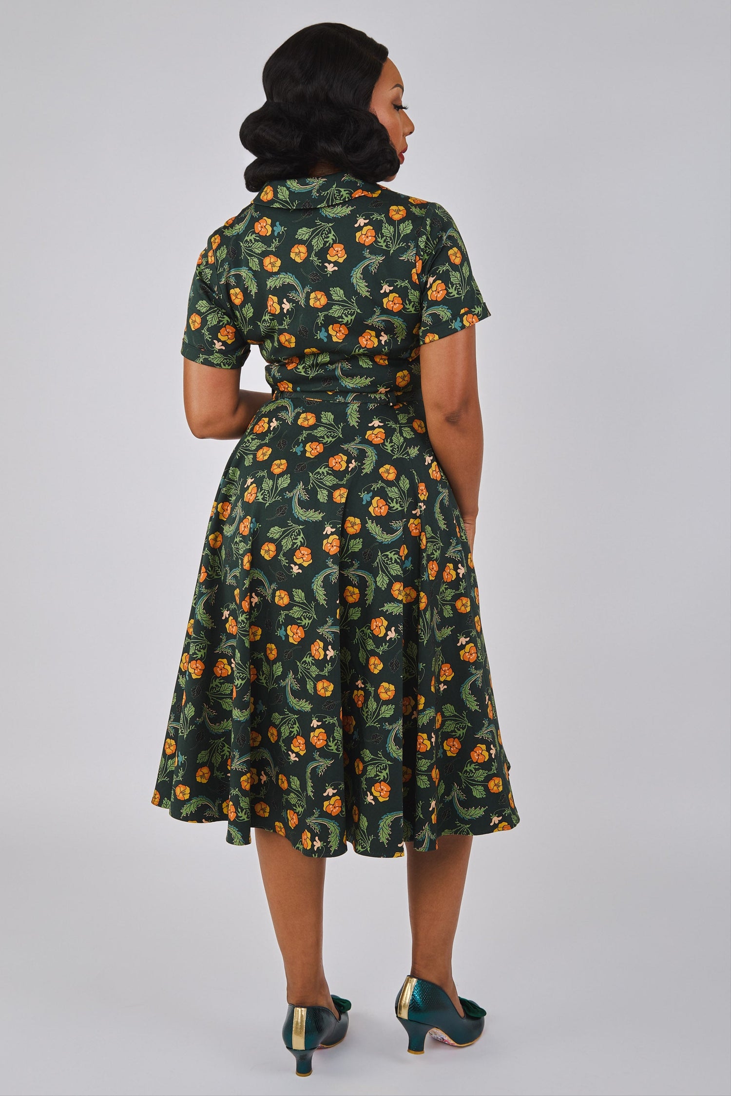 Caterina Pansies Swing Dress