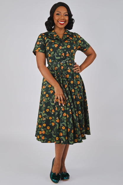 Caterina Pansies Swing Dress