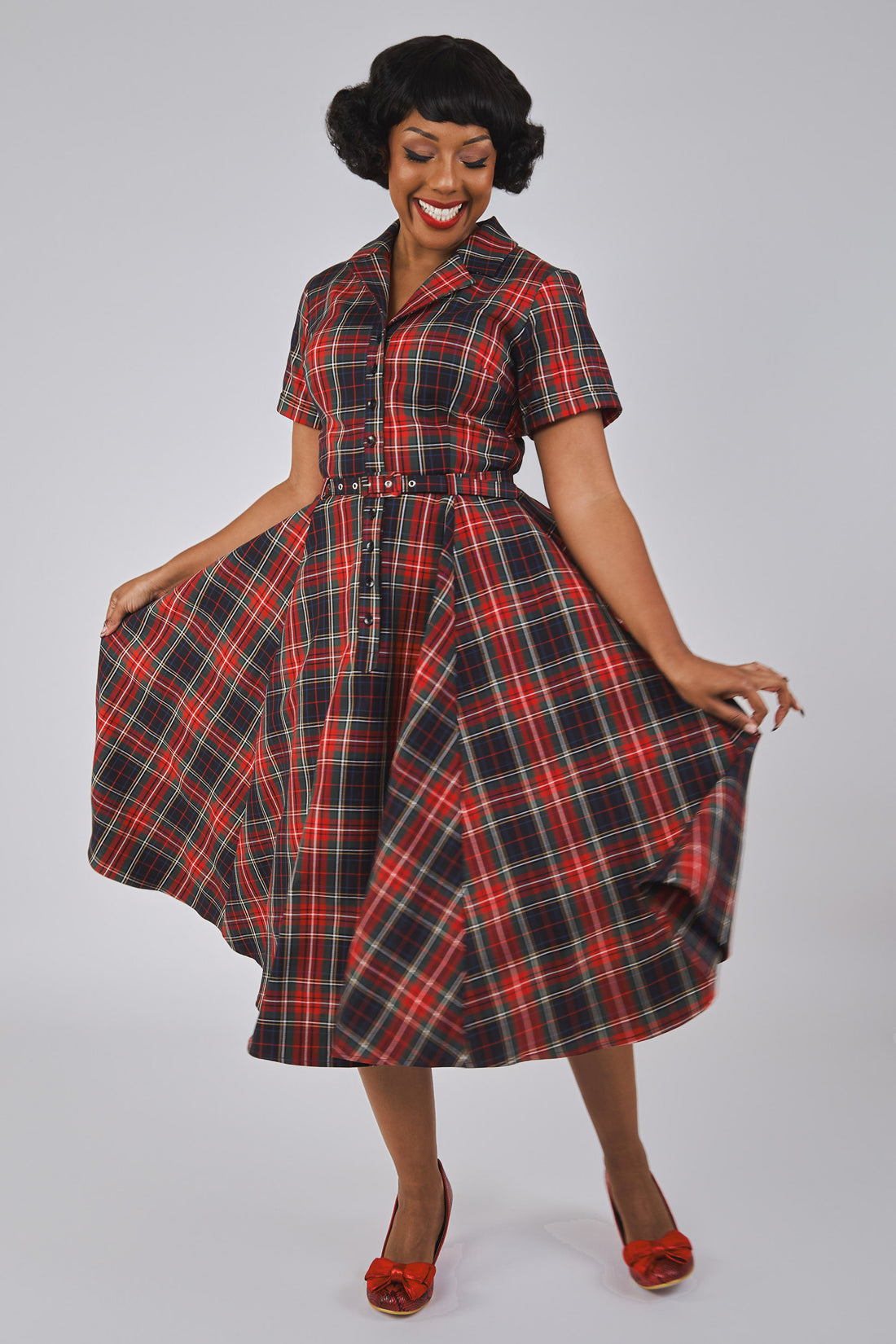 Caterina Classic Check Swing Dress