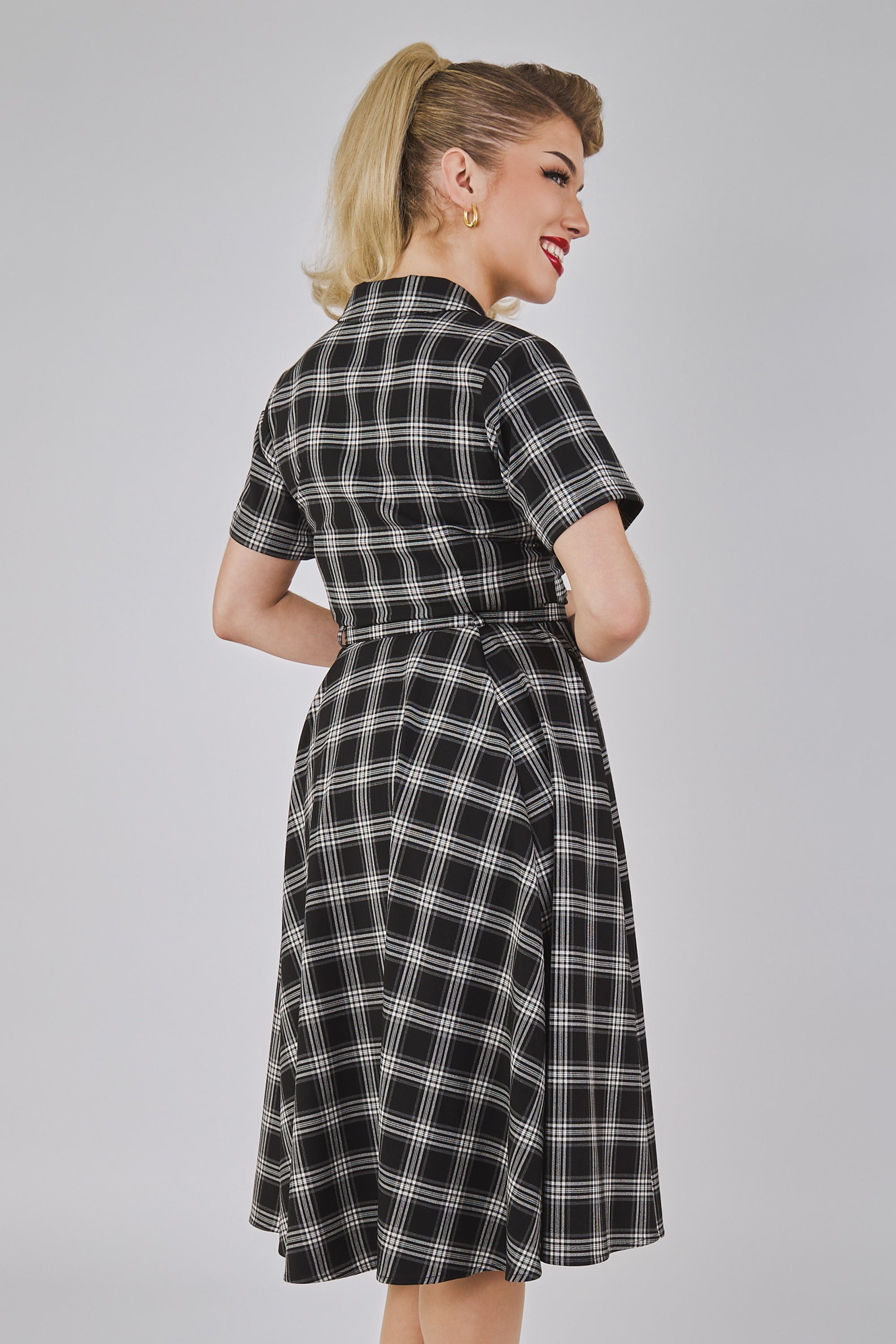 Caterina Ghost Check Swing Dress