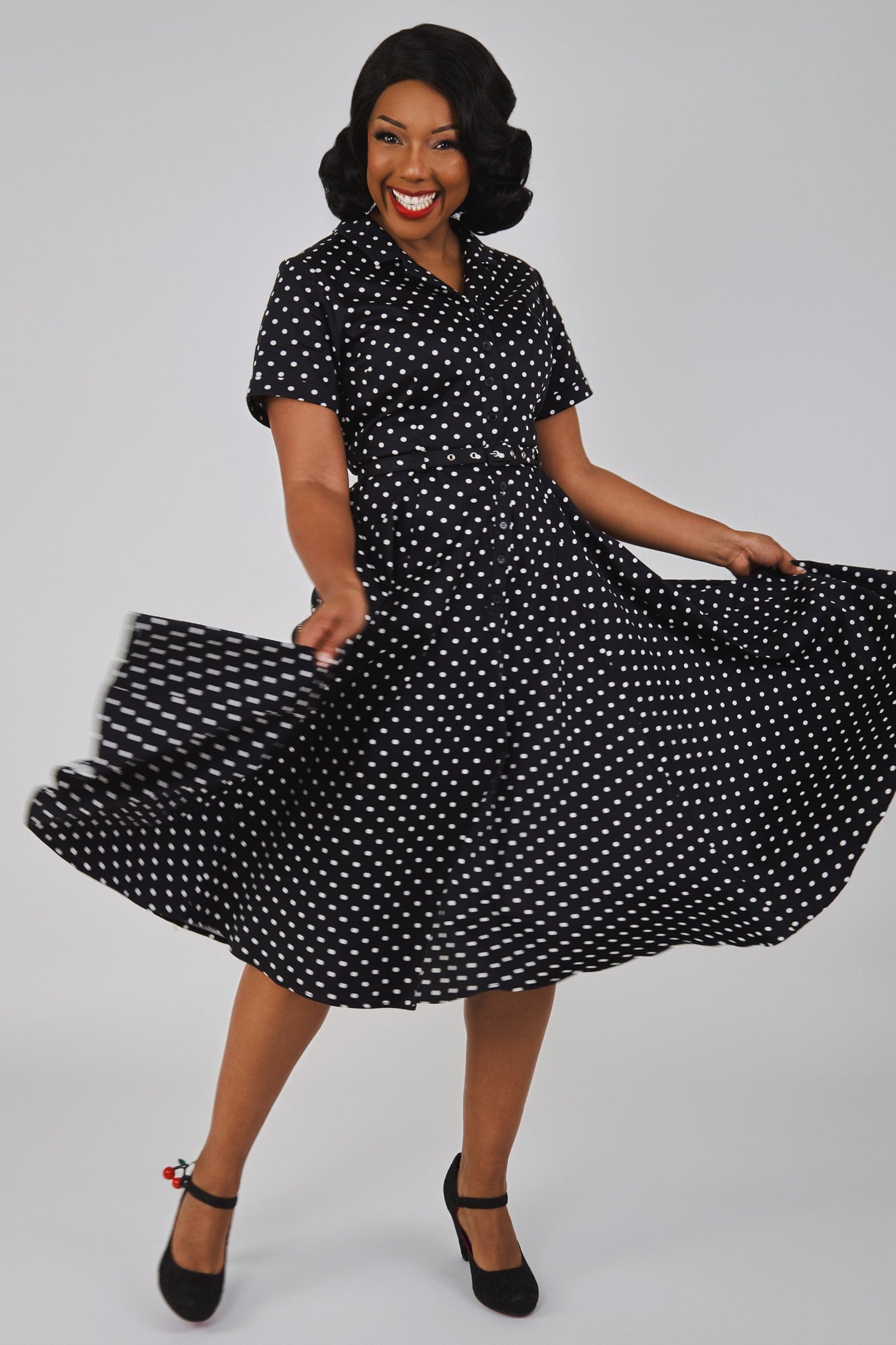 Caterina Polka Swing Dress