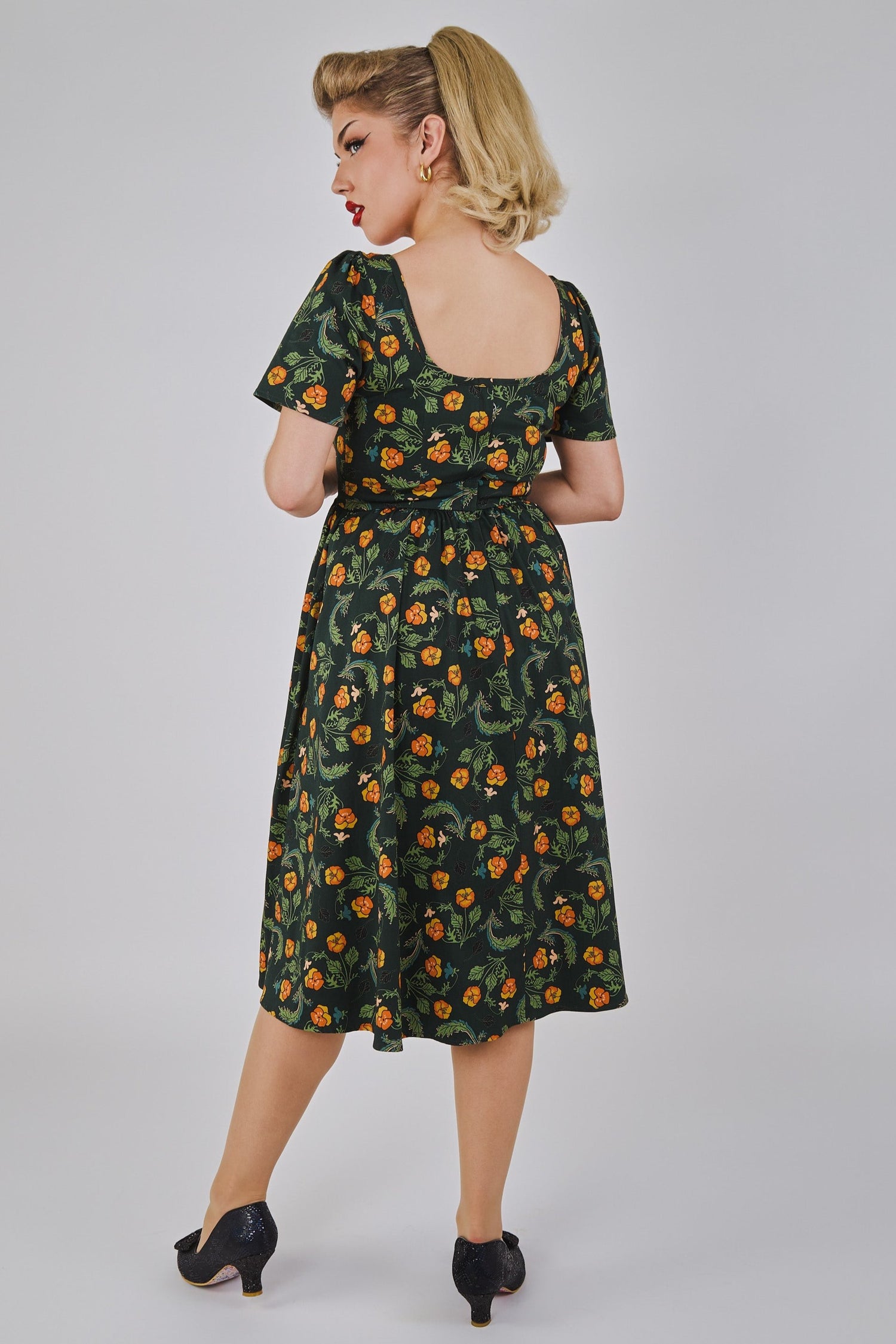 Giada Pansies Swing Dress