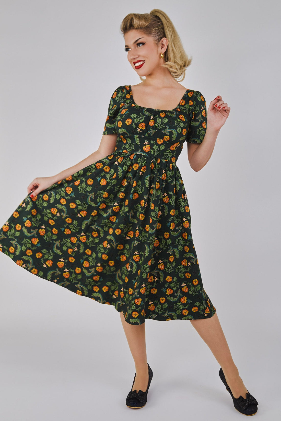 Giada Pansies Swing Dress