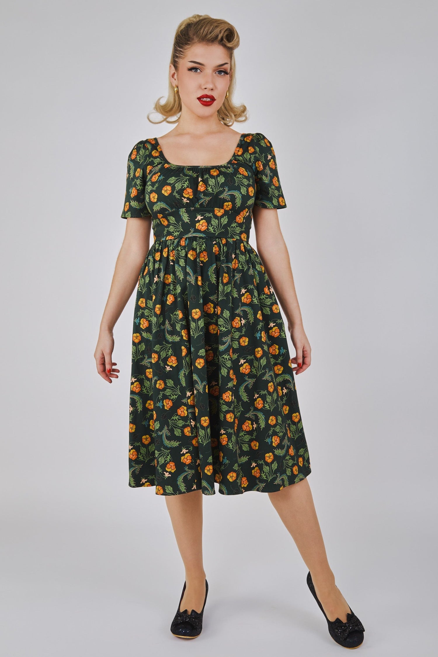 Giada Pansies Swing Dress