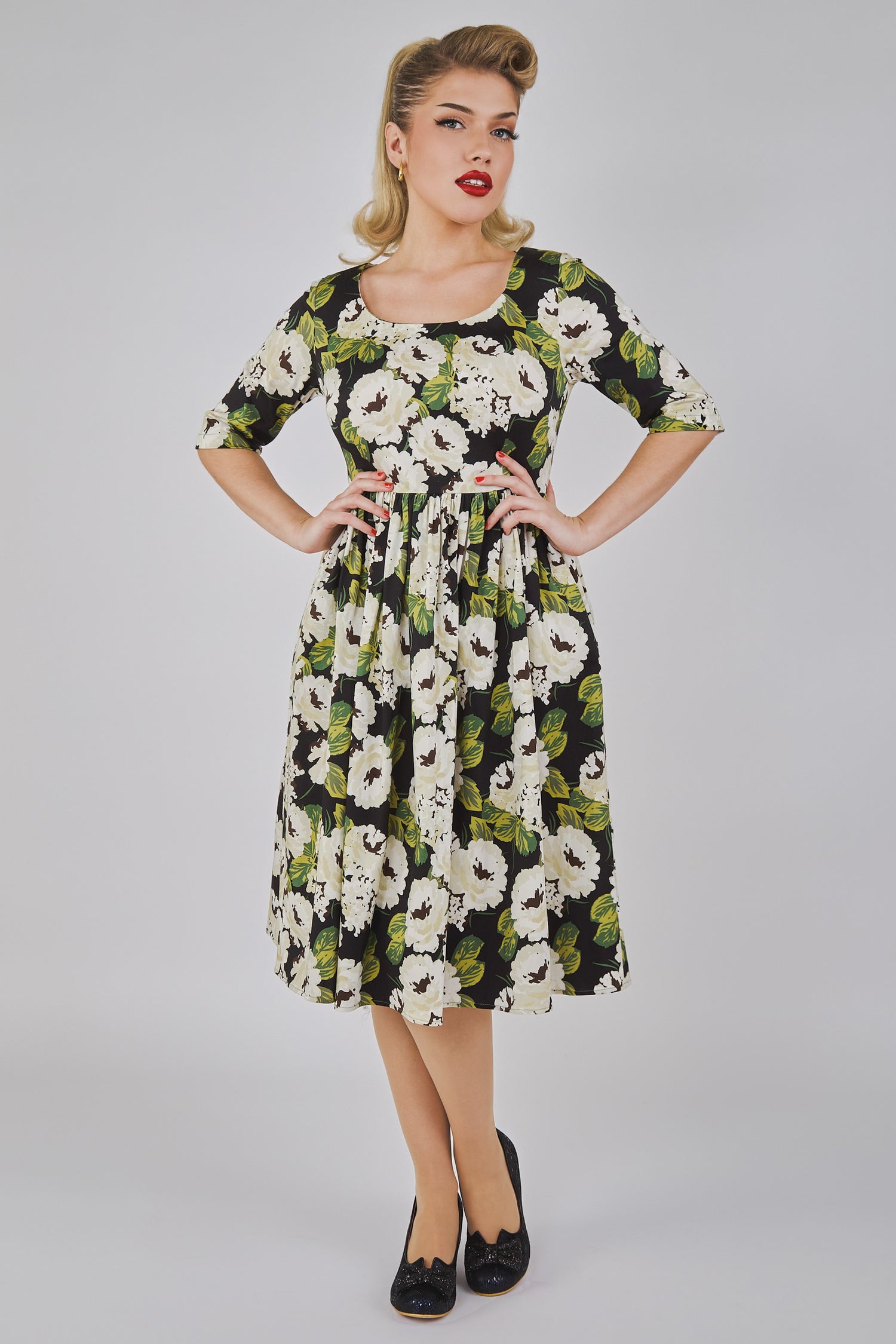 Amber-Lea White Bloom Swing Dress