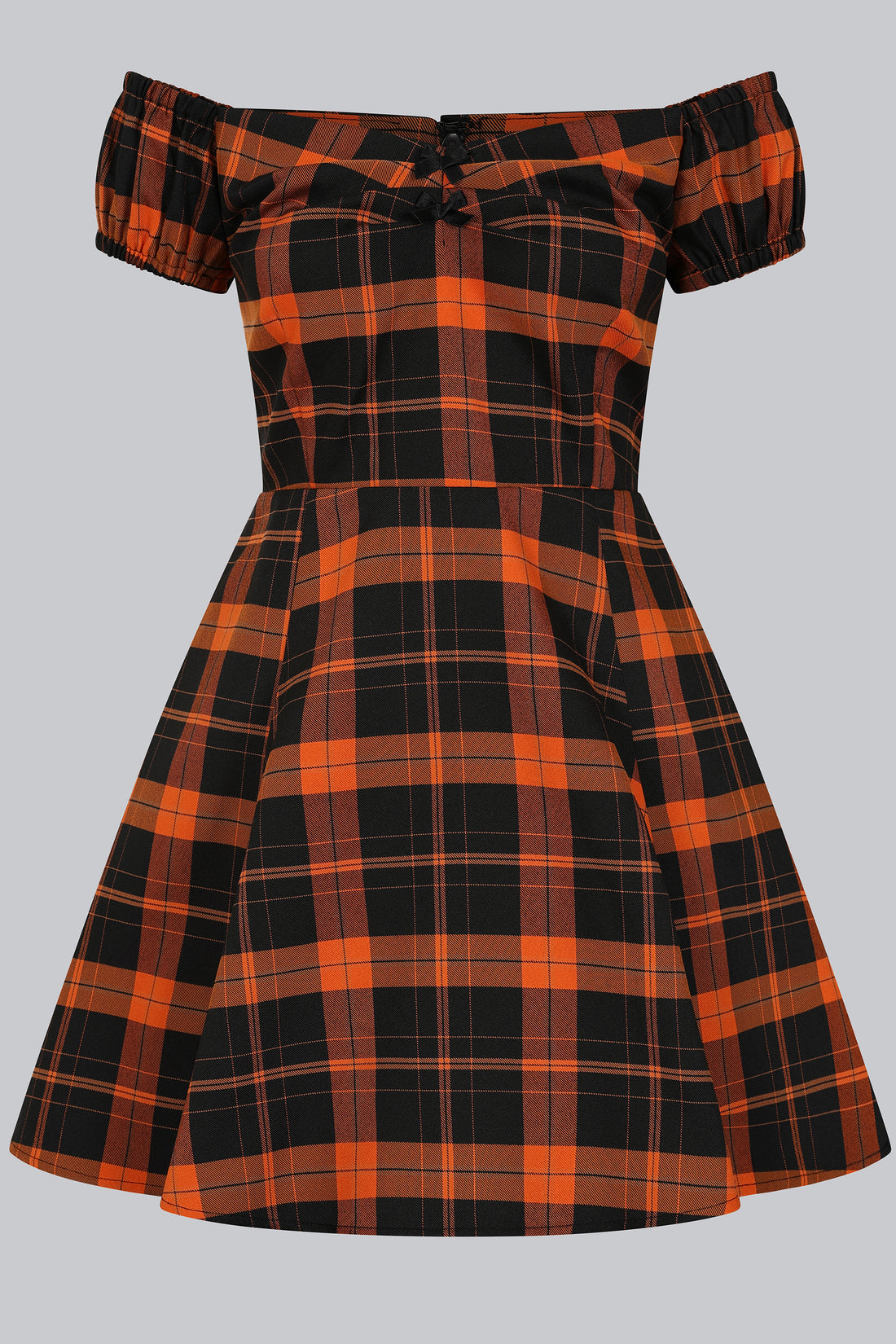 Dolores Pumpkin Check Mini Dress