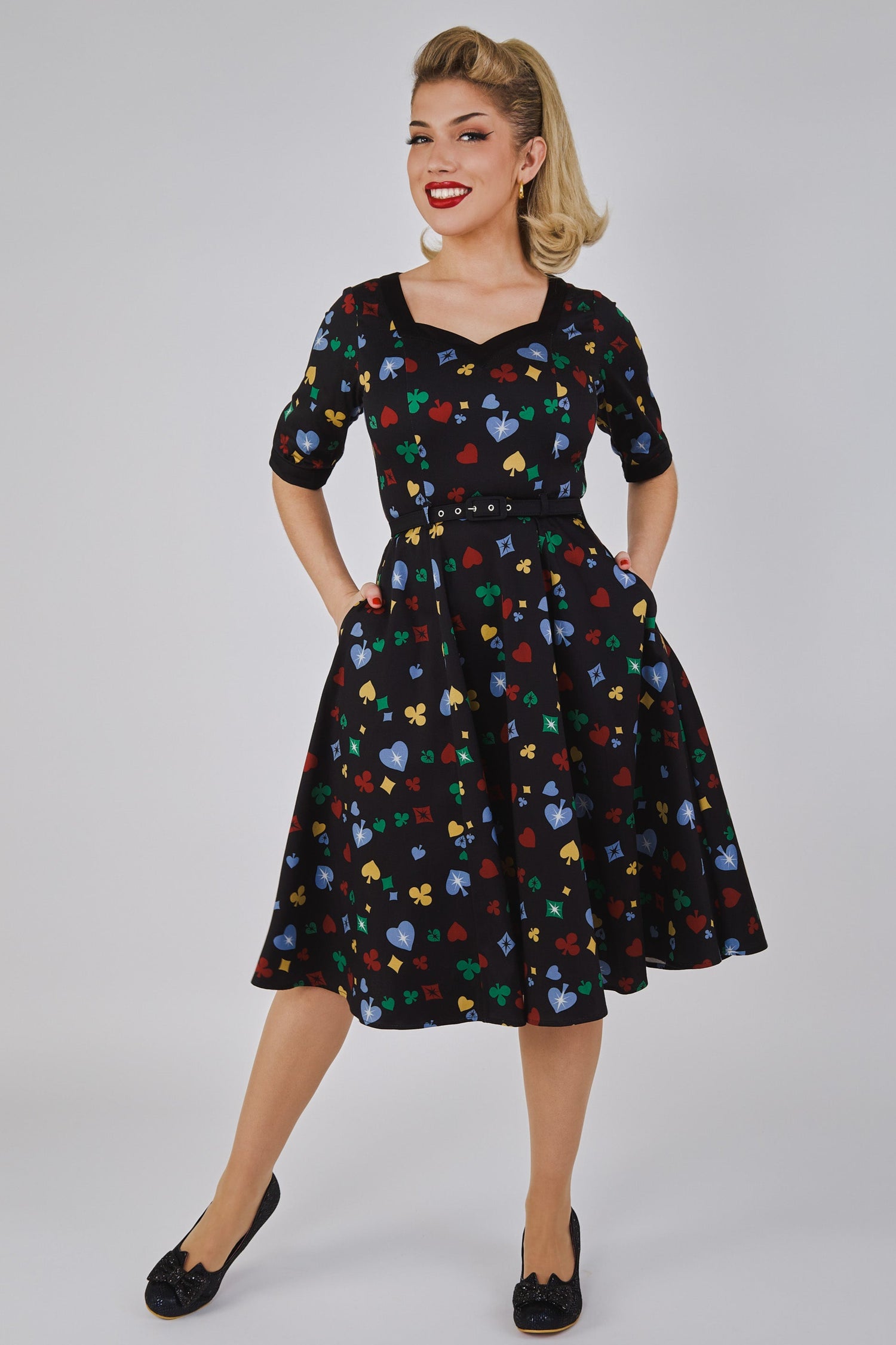 Sadie Polka Poker Swing Dress