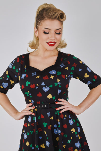 Sadie Polka Poker Swing Dress