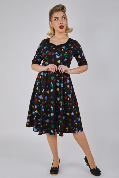 Sadie Polka Poker Swing Dress