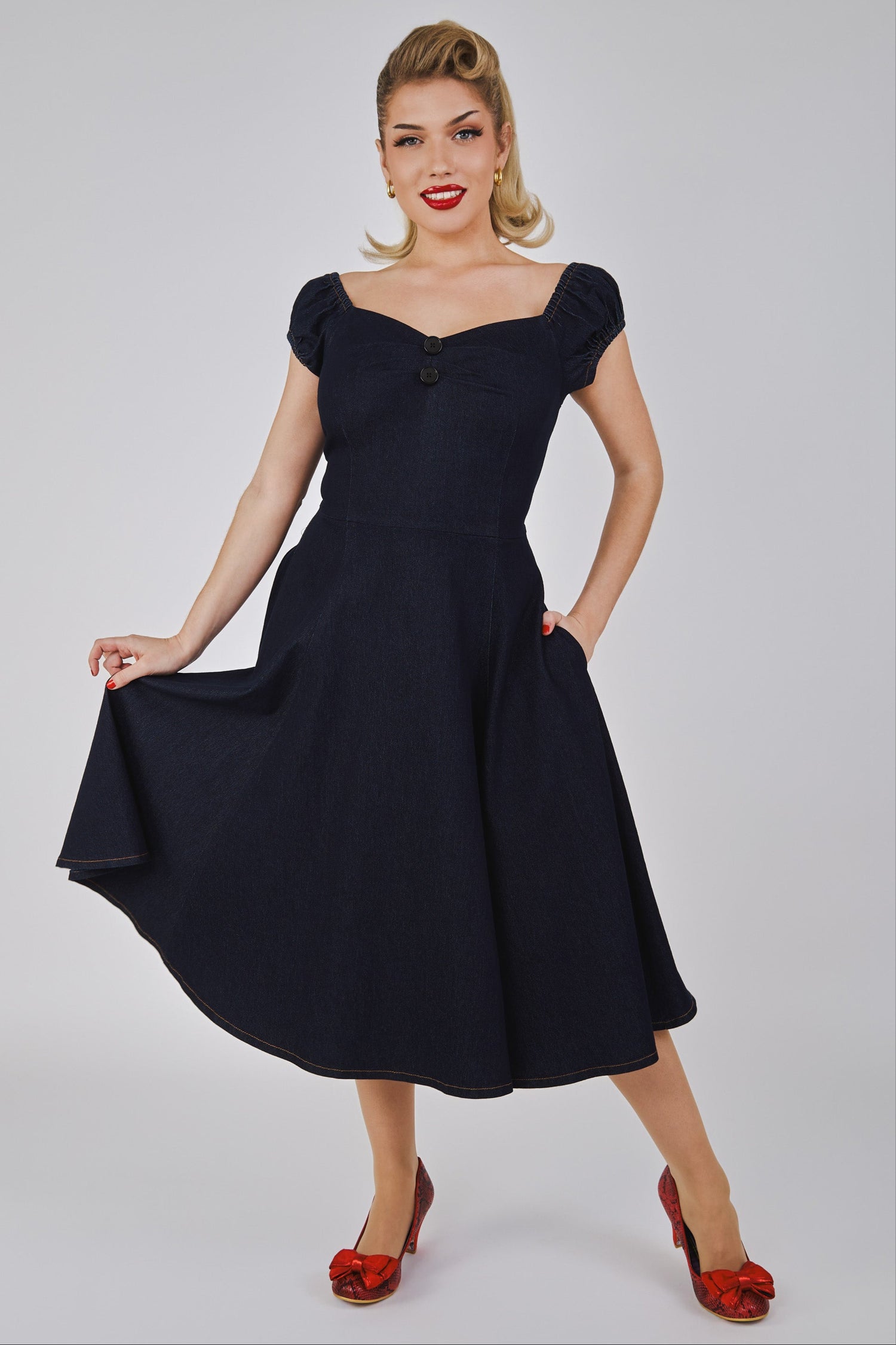 Dolores Denim Doll Swing Dress