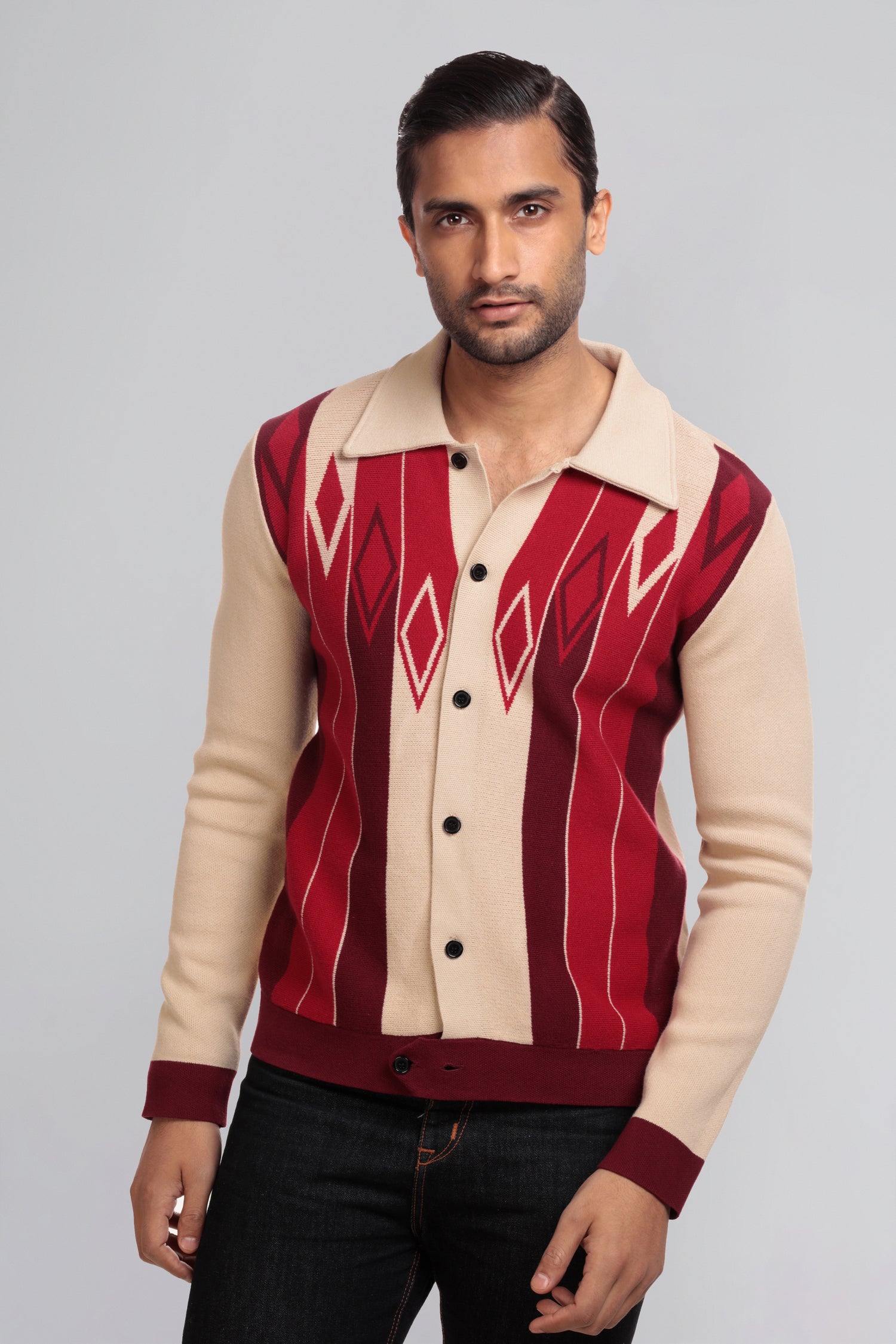 Luca Long Sleeved Diamond Cardigan