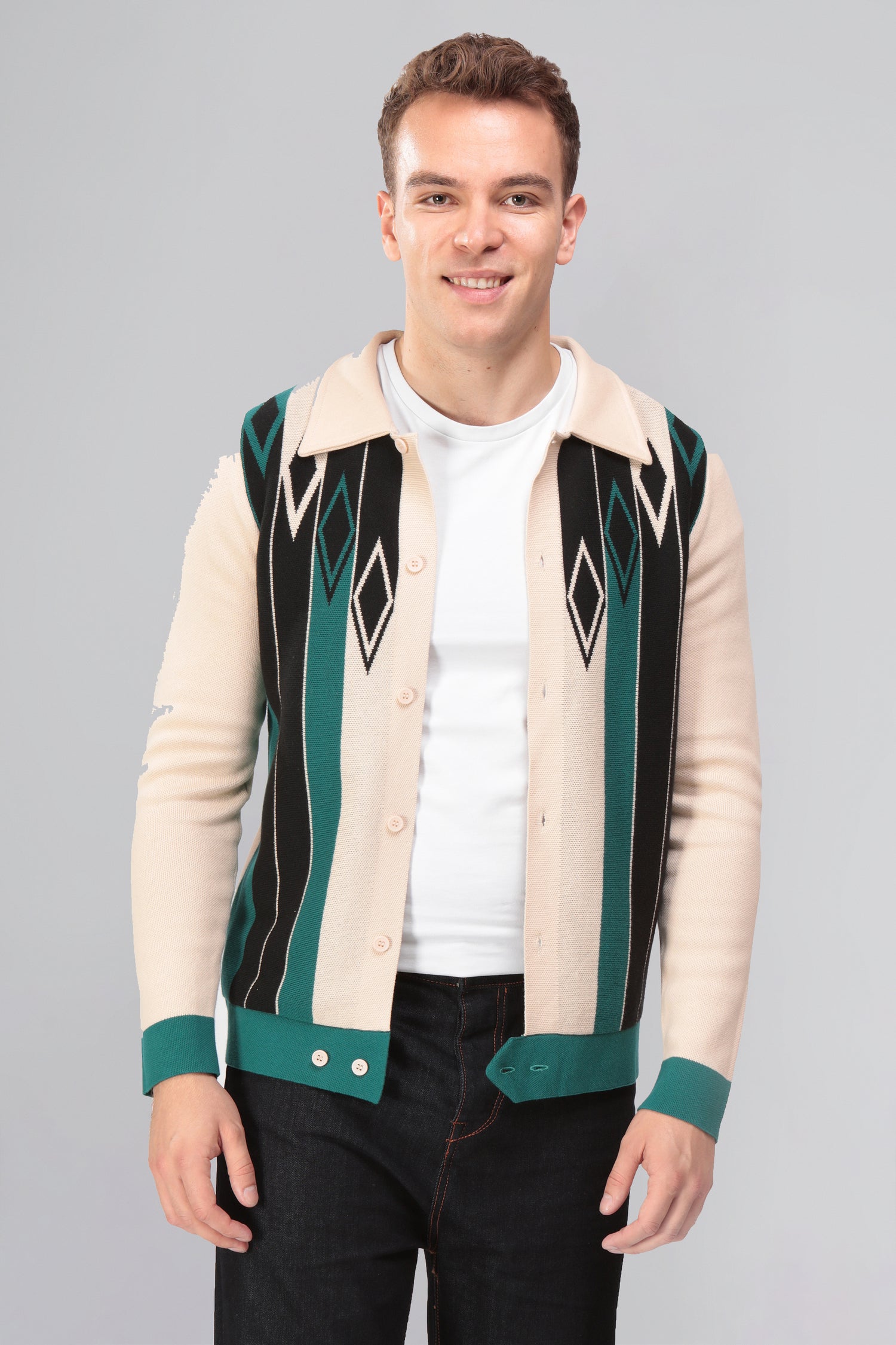 Luca Patterned Knitted Cardigan