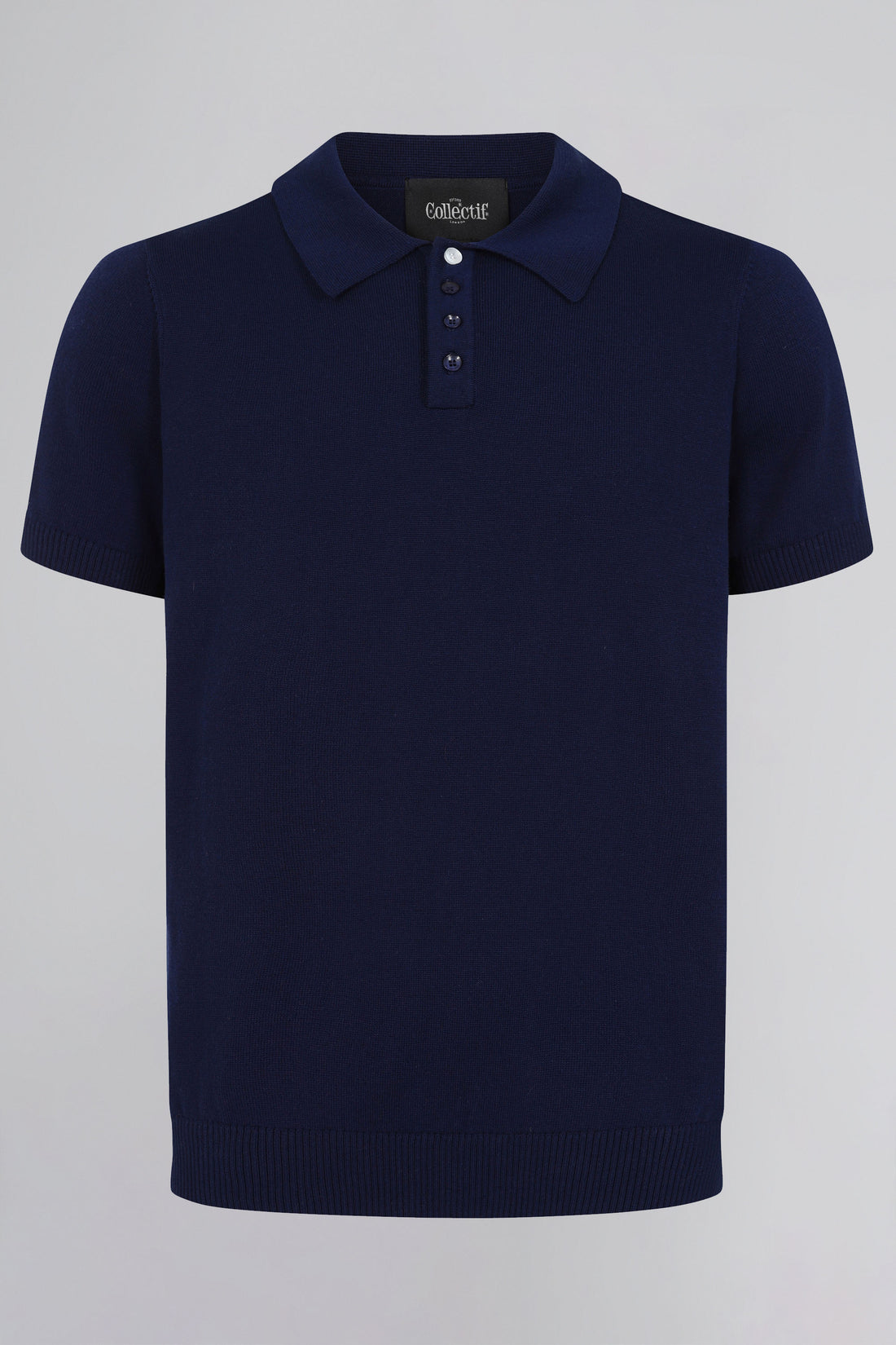 Pablo Plain Navy Knitted Polo