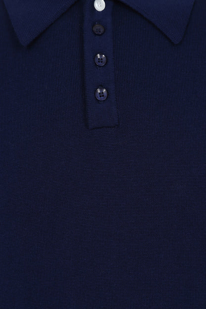 Pablo Plain Navy Knitted Polo