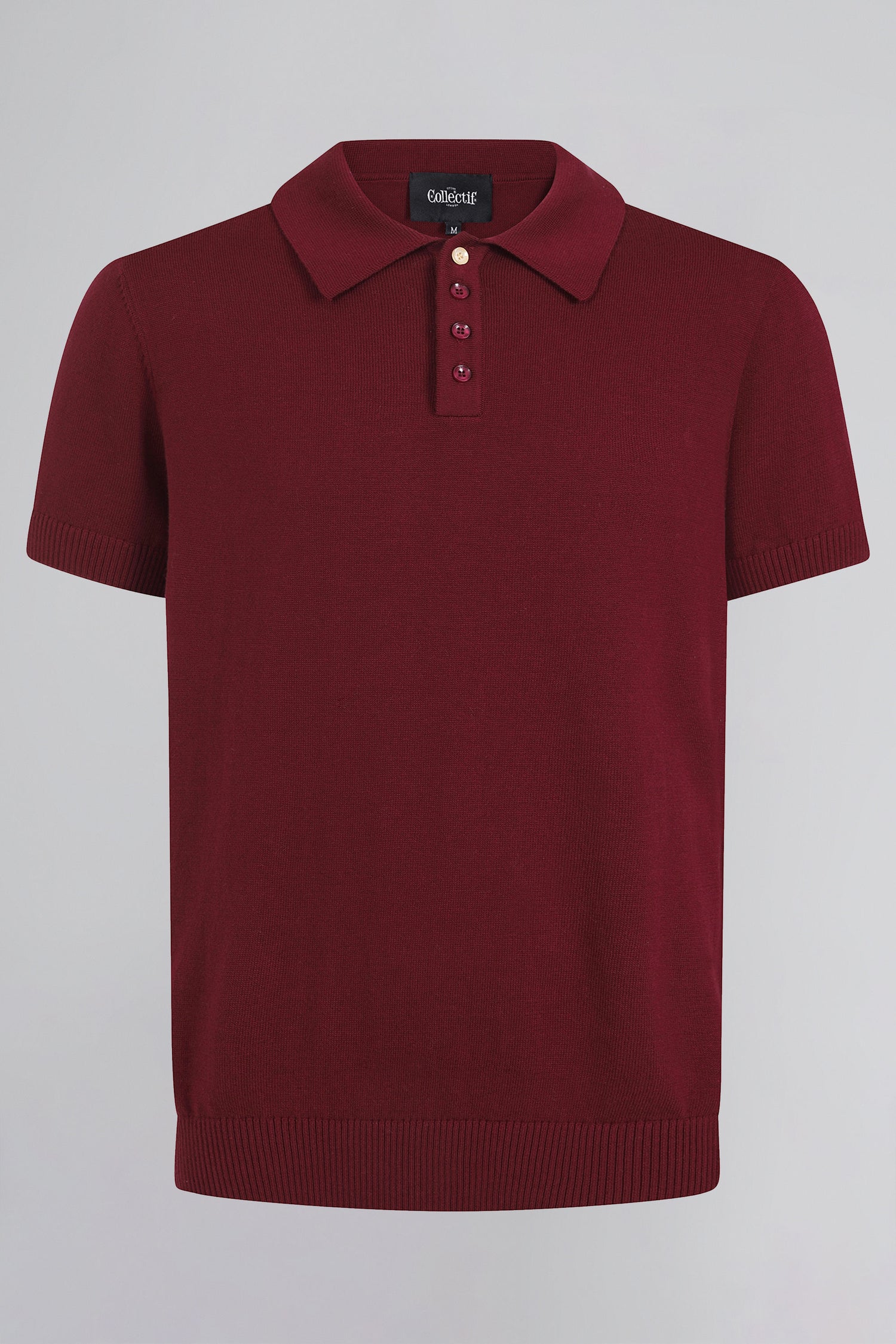 Pablo Plain Burgundy Knitted Polo