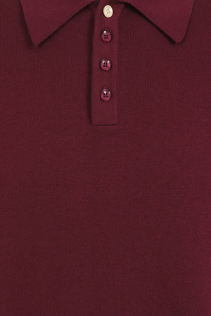 Pablo Plain Burgundy Knitted Polo