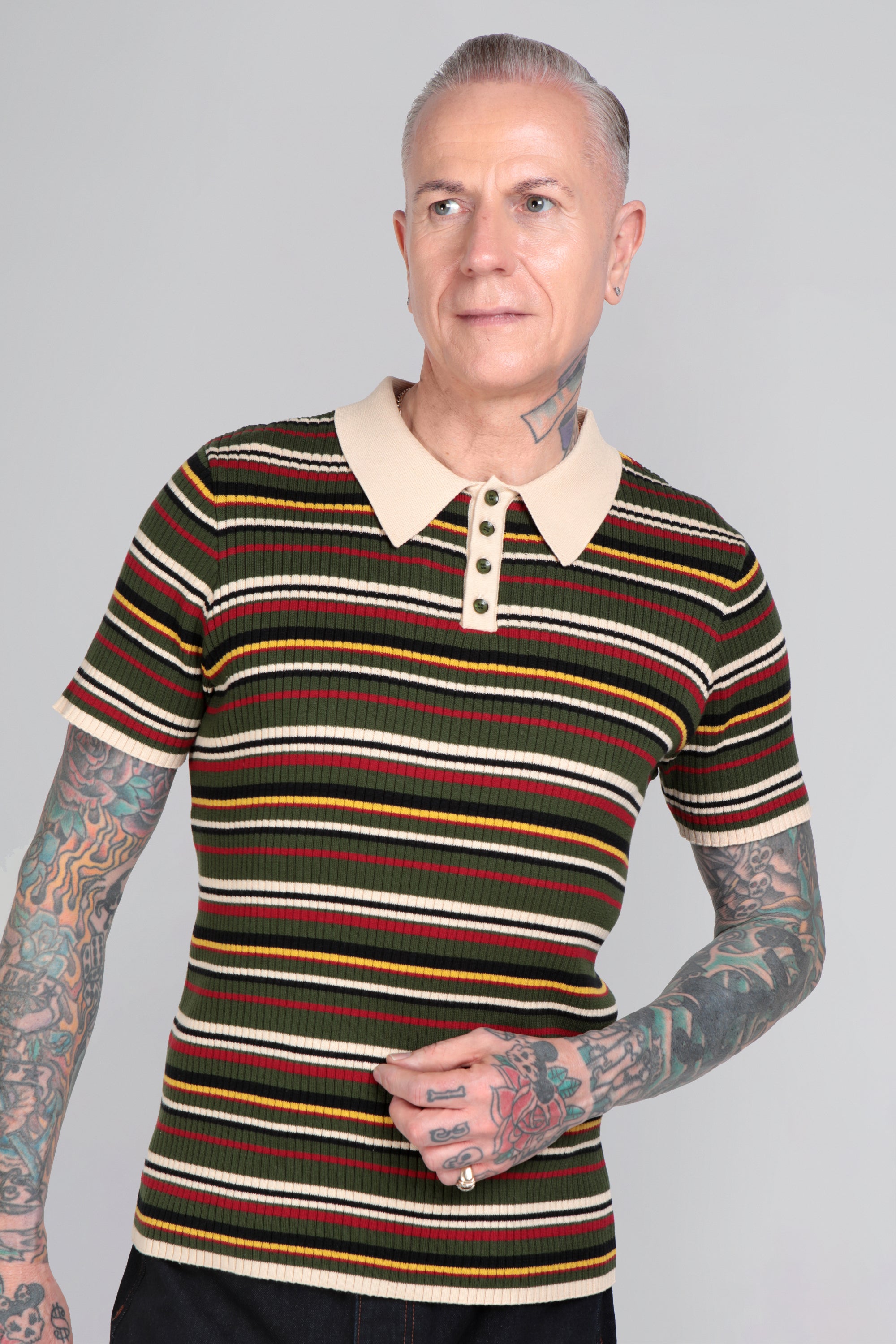 Pablo Striped Knitted Polo