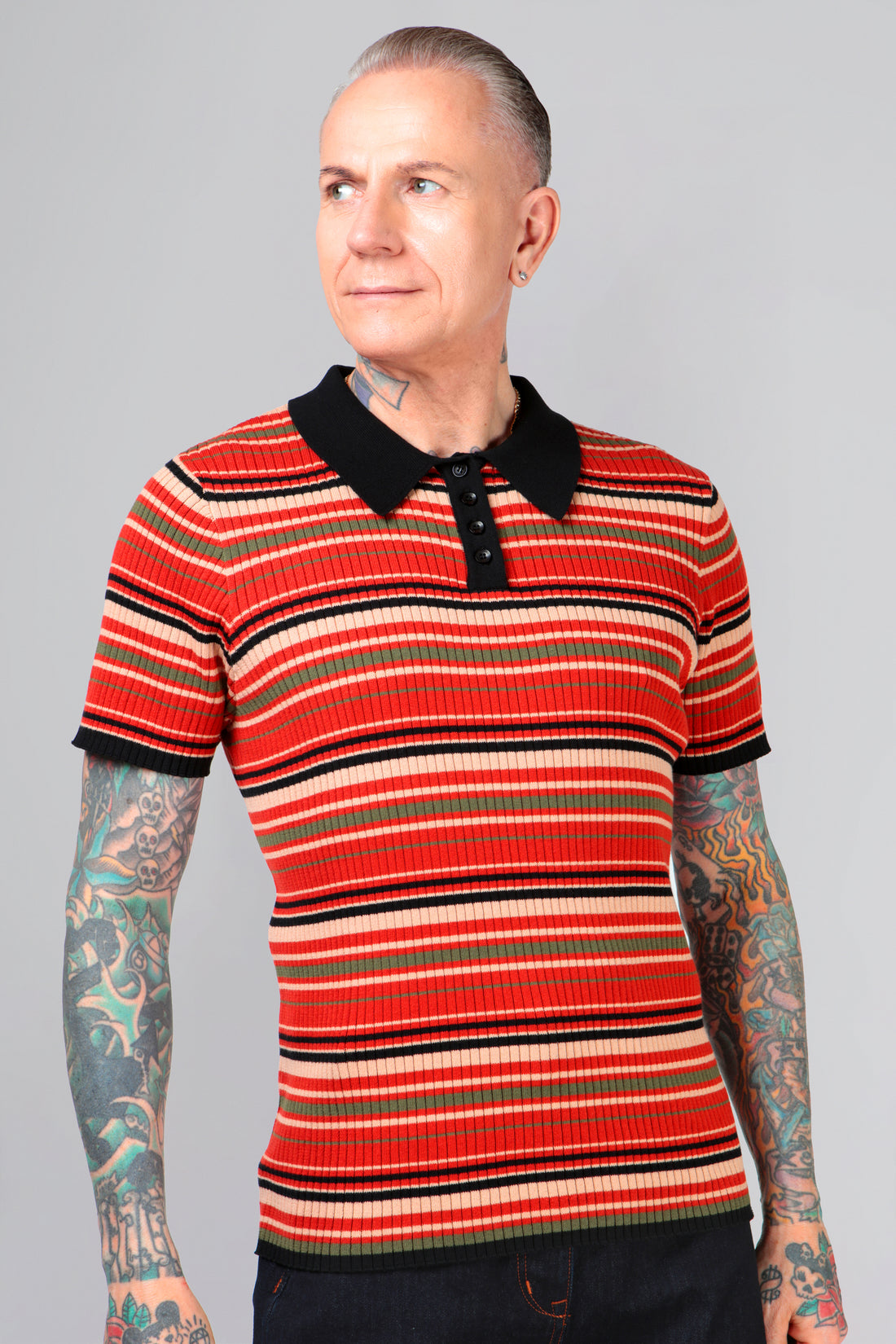 Pablo Striped Knitted Polo