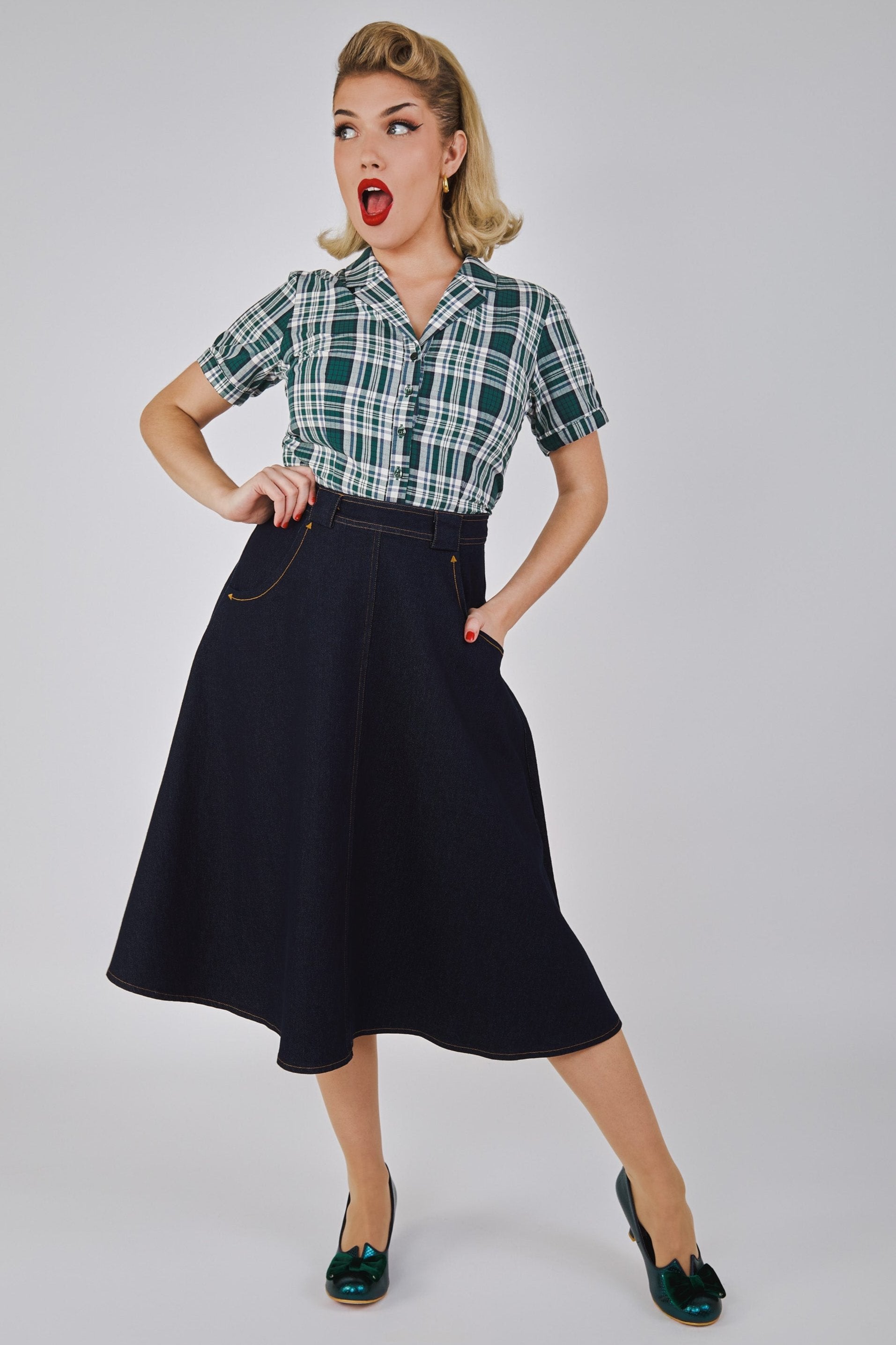 Caterina Emerald Check Shirt