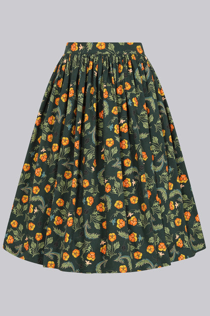 Jasmine Pansies Swing Skirt