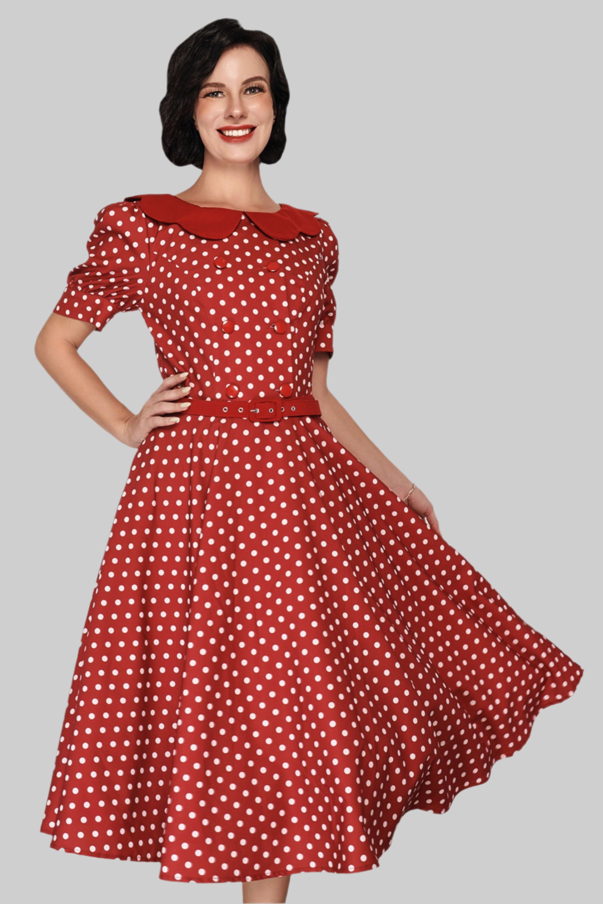 Brenda Polka Dot Flared Dress