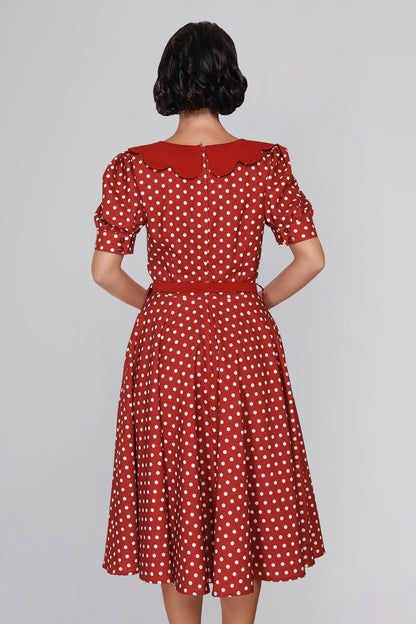 Brenda Polka Dot Flared Dress