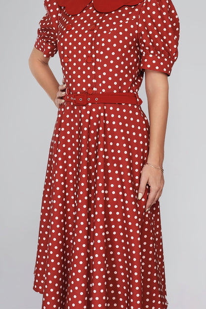 Brenda Polka Dot Flared Dress