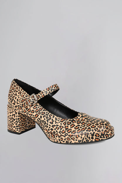 Sandy Jane Leopard Block Heel